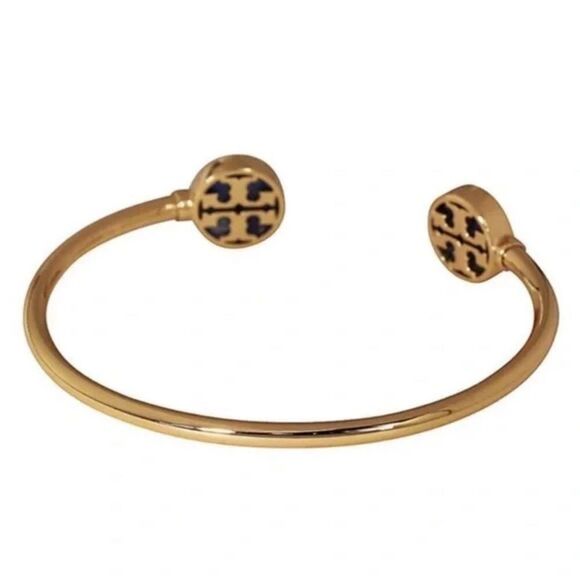 NWT Tory Burch Gold Kira Semi-Precious Cuff Bracelet, Blue Lapis - Picture 3 of 5